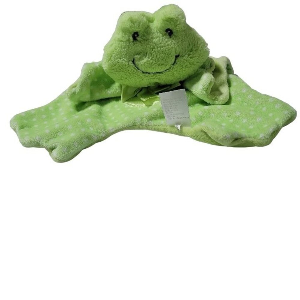 Baby Gund Frog Lovey 12 inch Plush Security Blanket Green Satin Stuffed Animal